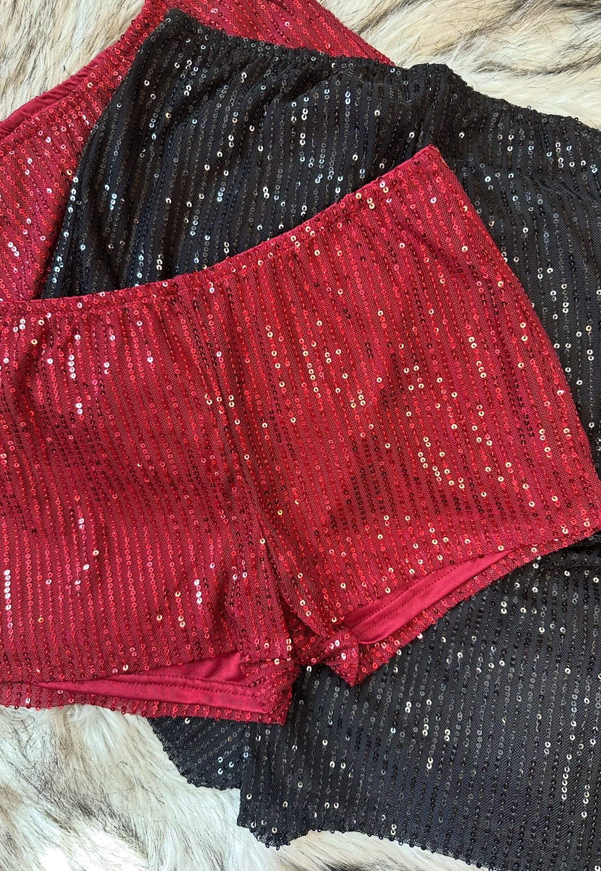 ‘SISTER’ SEQUINNED MINI SHORTS